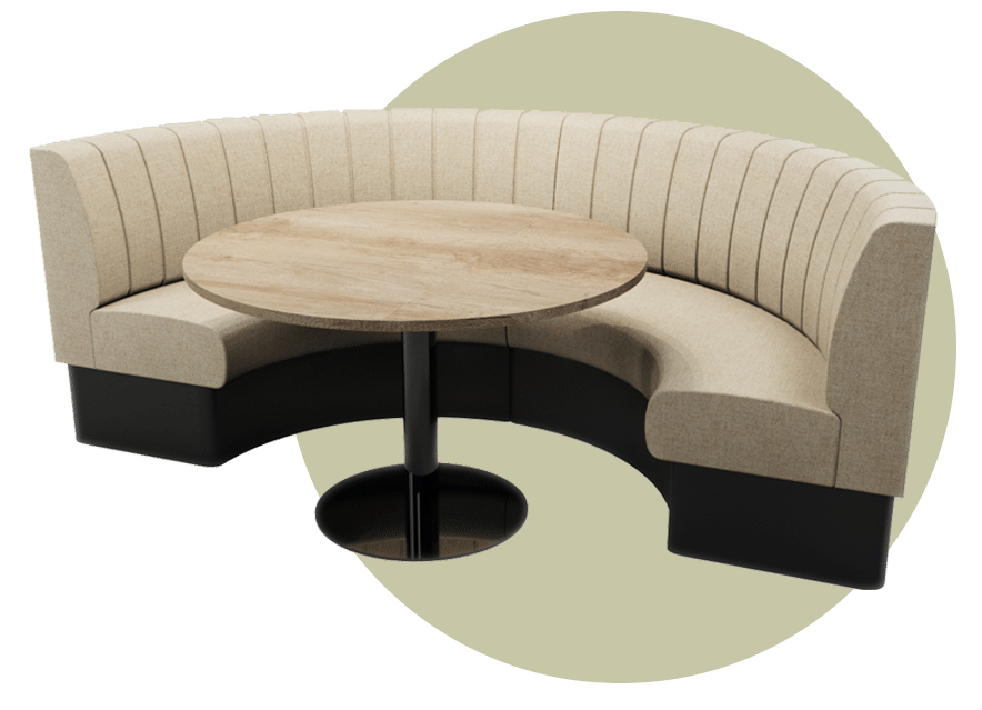 Half Round Booth Seating Unit with Table