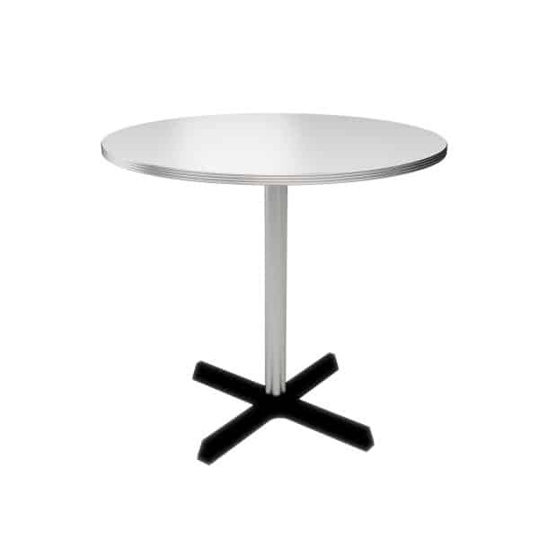 800mm Round x 20mm Ribbed Edge Table Complete