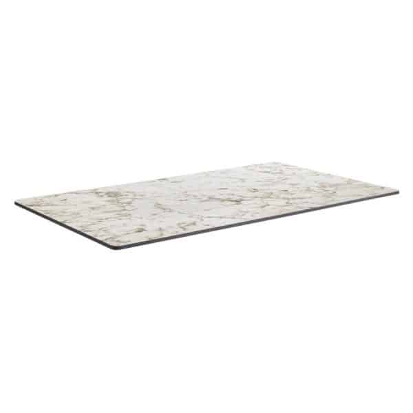 1200 x 700mm Rectangle x 12mm Quartize High Pressure Laminate Table Top - Carrara Marble