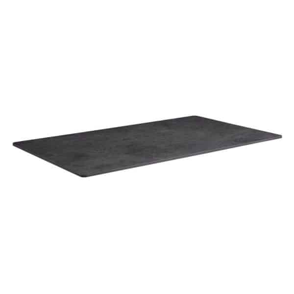 1200 x 700mm Rectangle x 12mm Quartize High Pressure Laminate Table Top - Metallic Anthracite