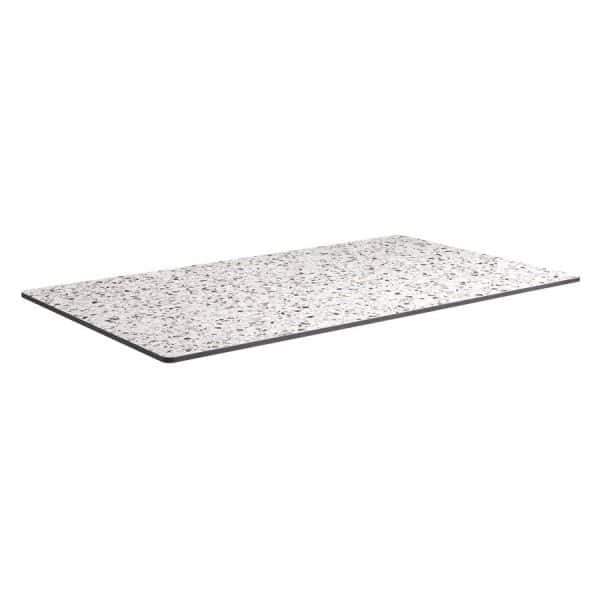 1200 x 700mm Rectangle x 12mm Quartize High Pressure Laminate Table Top - Mixed Terrazzo
