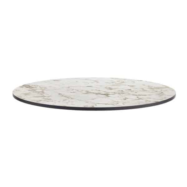 1200dia Round x 12mm Quartize High Pressure Laminate Table Top - Carrara Marble