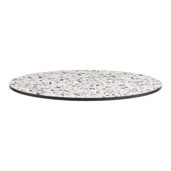 1200dia Round x 12mm Quartize High Pressure Laminate Table Top - Mixed Terrazzo