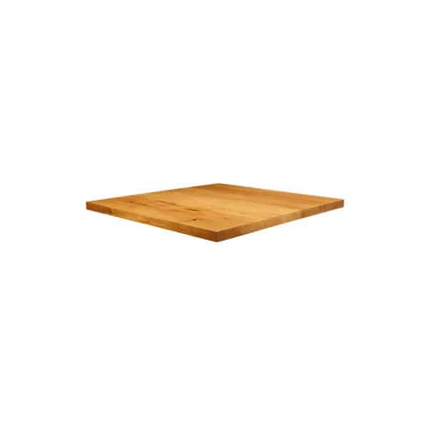 600mm X 600mm X 32mm Thick Natural Lacquered Solid Oak Table Top - In Stock