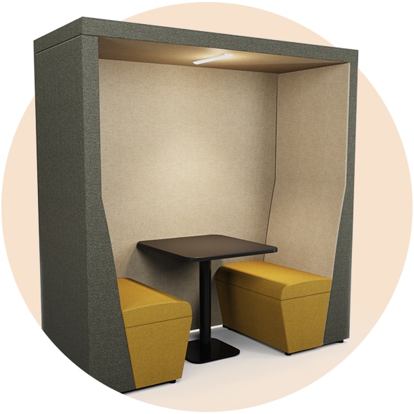 Qube Pod – classic square meeting pod with enclosed acoustic walls