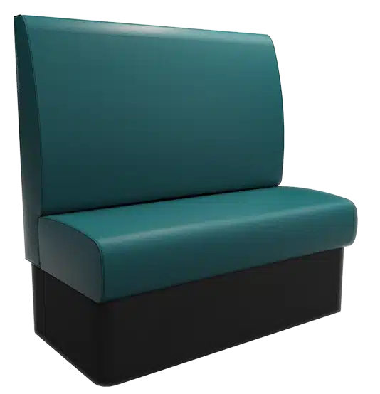 Plain high back booth seating with smooth upholstered panel – classic commercial banquette.