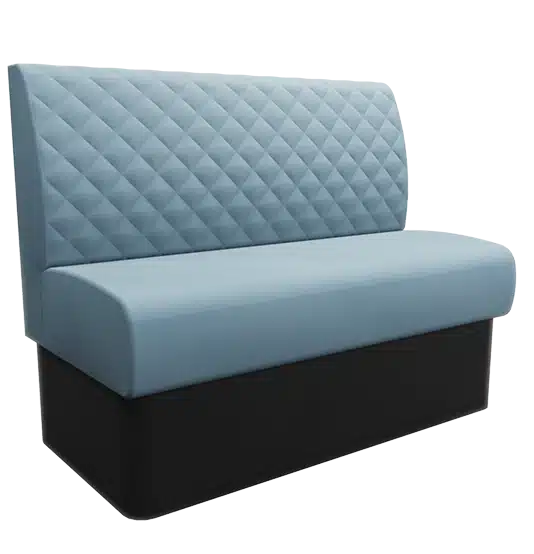 Quilted back booth seating with diamond-stitched upholstery – stylish banquette seating.